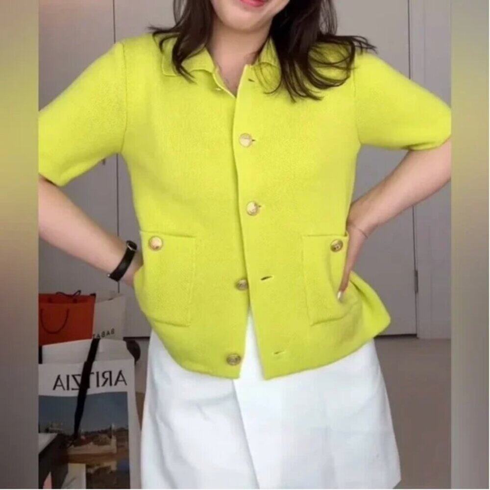 ZARA BLOGGERS’ FAVORITE BASIC SHORT SLEEVE KNIT CARDIGAN Sizes S, M, L NWT - Picture 11 of 15